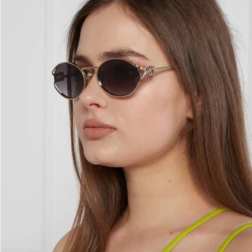 NEW MIU MIU SMU 52Y ZVN5D1 OVAL MU 52YS ZVN5D1 WOMEN SUNGLASSES MU52YS